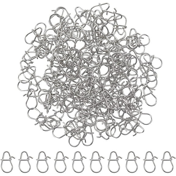 200pcs Fishing Duo Lock Snaps Steel Color Lure Snap Swivel Fast Change Snaps Light Tackle Lures Connector for Saltwater Freshwater grey