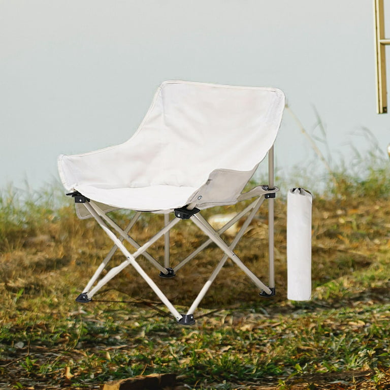 Lightweight Folding Chair Camping Stool Chair Lightweight Collapsible Beach Chair Folding Camping Chair for Backpacking Fishing Sports Beach White