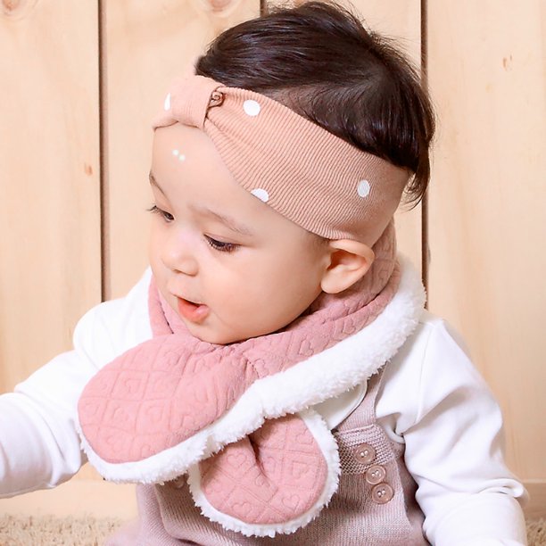 Kid Scarf Heart Shape Pattern Baby Scarf Neck With Velvet Thickening