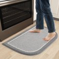 thumbnail image 1 of shiyou-Half Circle Kitchen Mats for Floor Non Slip Mat 100% Polypropylene Kitchen Mat, Machine Washable Soft Kitchen Rug Durable Dirt Resist TPR Backed Kitchen Floor Mat, 20"x32" Grey, 1 of 4