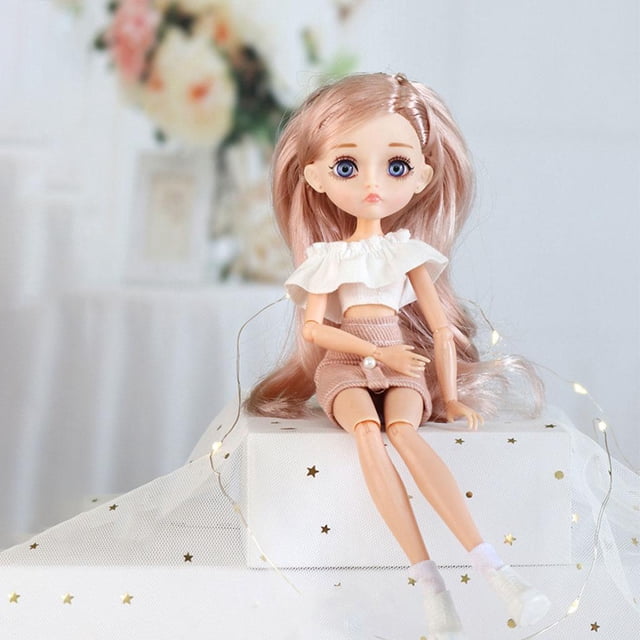 Lovely Baby Doll Fashion Dress Collection Outfit 1:6 Girl Doll 11 articulaciones móviles Rosado perfke Muñeca de niña de 26 cm