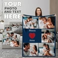 thumbnail image 3 of Custom Blanket with Photos Text, Personalized Photo Collage Flannel Throw Blanket Customized Gifts for Dad Mom Boyfriend Girlfriend Birthday Valentines Day Christmas Blankets, 3 of 5