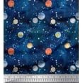 thumbnail image 1 of Soimoi Rayon Fabric Planet Galaxy Print Fabric by the Yard 56 Inch Wide, 1 of 3
