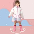 thumbnail image 6 of Kids Poncho Girls Boys Cute Cartoon Baby Transparent Fashion Wrapped Eva Rainy Day Outdoor Convenient Durable Lightweight Pink Rain Coat Sizes M, 6 of 7