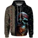 thumbnail image 3 of Sudadera con capucha holgada para hombre, sudadera con capucha con estampado de calavera y serpiente de sangre fresca para hombre, ropa de calle Harajuku Y2k para hombre, 3 of 5