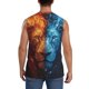 thumbnail image 4 of Balery Red And Blue Fire Lion Camisetas sin mangas para hombre, absorbe la humedad y protege contra el mal olor.-3X-Large, 4 of 7