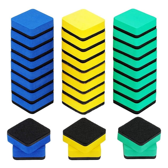 30Pcs Whiteboard Eraser Washable and Reusable Magnetic Whiteboard Eraser for Cleaning y13648