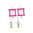 thumbnail image 2 of S SERENABLE 2Pcs Chicken Mirror Toys Budgie Coops Chewing Parakeets Hanging Swing Mirror Red, 2 of 9
