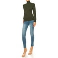 thumbnail image 2 of Moa Collection Long Sleeve Turtleneck Pullover Knit Solid Print Sweaters (Women's), 2 of 4