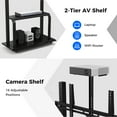 thumbnail image 6 of Topbuy Mobile TV Stand Rolling TV Cart with Camera Shelf & AV Shelves Adjustable Media Console Cart for 32”-80”, 6 of 10