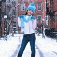 thumbnail image 6 of Girls Knit Beanie Scarf & Gloves Set Full Wrap Cuff & Top Pom 4 Colors, 6 of 8