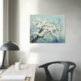 thumbnail image 3 of Nawypu Flowers Wall Art Plum Blossom Canvas Art Botanical Floral Canvas Pictures Grey Blue Canvas Artwork for Bedroom Living Room Bathroom Kitchen Office Home Wall Decor Framed Ready to Hang, 3 of 4