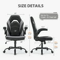 thumbnail image 6 of GIANNA Ergonomic PU Leather Computer Gaming Chair, Adjustable Swivel Racing Chair with Flip-up Armrest, Black Grey, 6 of 6