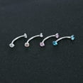 thumbnail image 4 of shiyou-8PCS 16G Stainless Steel Cubic Zirconia Curved Barbell Eyebrow Ring Daith Earring Rook Piercing, 4 of 4
