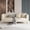 Beige, variant on IdealHouse 78" Faux Leather Sofa Couch, Modern 3-Seater with Deep Seats, 2 Throw Pillows, Wood Legs, for Living Room, Apartment or Bedroom, Beige