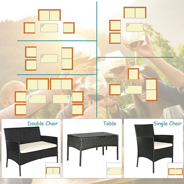 Costway 4 top piece patio set