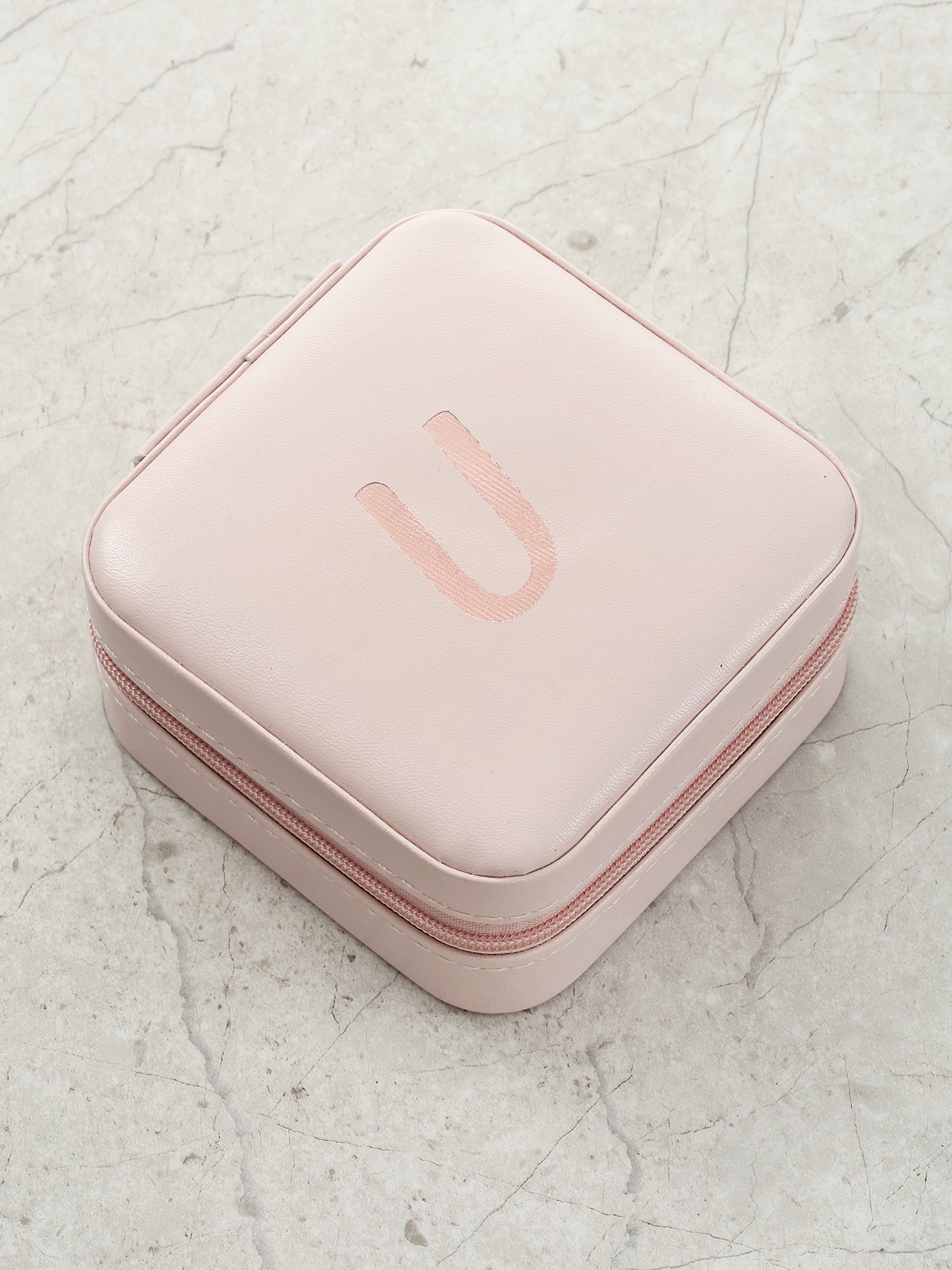 Time and Tru Zippered Jewelry Organizer, Blush, Letter U