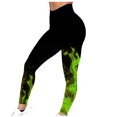 thumbnail image 3 of DDAPJ pyju High Waisted Leggings for Women Plus Size, Novelty 3D Flame Print Casual Skinny Pants Tummy Control Yoga Tights Butt Lifting Workout Legging Buttery Soft Birthday Gifts Green XXXL, 3 of 6