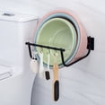 thumbnail image 1 of VBXOAE Stainless Steel Foldable Wall Mounted Washbasin Rack with No Drill Easy Install,Space Saving for Bathroom and Kitchen Storage,Includes Hooks for Added Versatility, 1 of 7