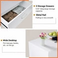 thumbnail image 6 of UHOMEPRO Nightstand, Modern 3 Drawer Nightstand, White Nightstand with Silver Handle, Wooden Bedside Storage Cabinet Unit for Bedroom/Small Space, 6 of 9