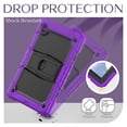 thumbnail image 3 of for Samsung Galaxy Tab A8 10.5 2022 SM-X200 / SM-X205 Case with PET Screen Protector + Pencil Holder + Stand + Shoulder Strap | Heavy Duty Protection 3 Layer Silicone PC Case | Purple+Black, 3 of 5
