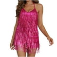 thumbnail image 5 of REALiKUN Sequin Fringe Romper Sparkly Glitter Metallic Jumpsuits For Women,Backless Shorts Dress Disco Dance Outfit, 5 of 8