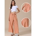 thumbnail image 2 of DARING DIVA Women's Striped Palazzo Lounge Pants X-Small Orange, 2 of 6