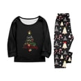 thumbnail image 5 of Family Pajamas Matching Sets - 2 piece Black Christmas Tree with Santa Hat Print Long Sleeve Top and Pants Pjs, Matching Pajamas for Family Holiday Eve for 2 Years Pjs, 5 of 9