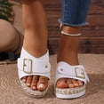 thumbnail image 5 of Willtoo Orthopedic Wedge Sandals For Women Dressy Summer Comfortable Walking Open Toe Slide Sandals Slip On Buckle Slides, 5 of 6