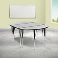 thumbnail image 2 of Flash Furniture Emmy 2 Piece 76" Oval Wave Flexible Grey Thermal Laminate Activity Table Set - Standard Height Adjustable Legs, 2 of 14