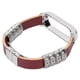 thumbnail image 4 of Correa de Cuero retro Bling Bling marrón plateado, 4 of 12