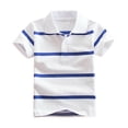 thumbnail image 2 of Odeerbi Camisas de Golf de Chicos Botón de Solapa A Rayas Camisas de Tenis de Manga Corta Uniforme Escolar, 2 of 5
