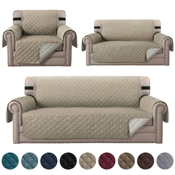 CJC Nonslip Sofa Cover Reversible Quilted Couch Slipcover Waterproof Tear Resistant Furniture