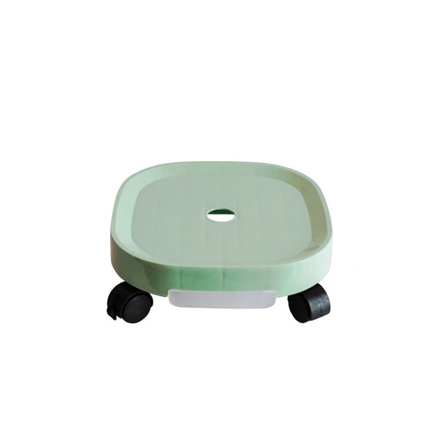 Plateau de Pot Portable de Remplacement Couleur Unie Rectangulaire Réutilisable Lavable pour Bureau Balcon Vase avec Frein Vert Taille 2