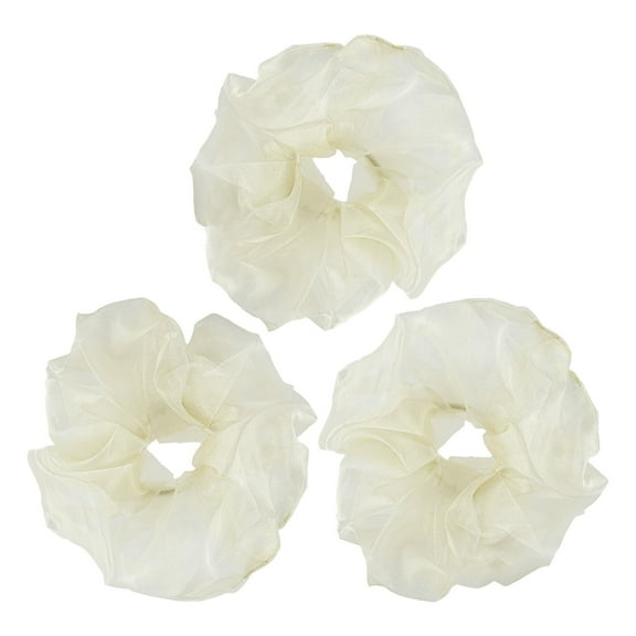 Sincerely Jules By Scunci XL Organza Scrunchie in Cream, 3 Pack