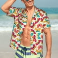 thumbnail image 3 of Wukai Colorful Butterflies Men's Hawaiian Shirt Short Sleeve Casual Button Down Summer Beach Aloha Shirt Tropical Print Holiday Party, 3 of 8