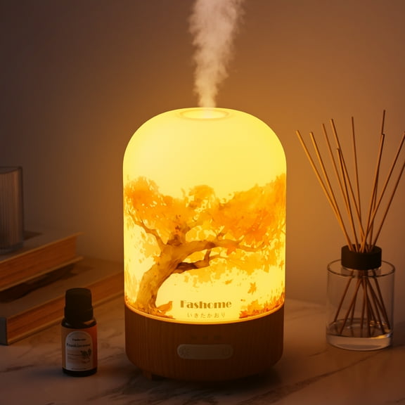 Aromatherapy Essential Oil Diffuser with Frankincense Oils, 6 in 1 Ultrasonic 100ML Aromatherapy Scent Humidifier Vaporizer with Dense fine Mist, Timer, Auto-Off