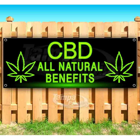 CBD All Natural Benefits 13 oz Vinyl Banner With Metal Grommets