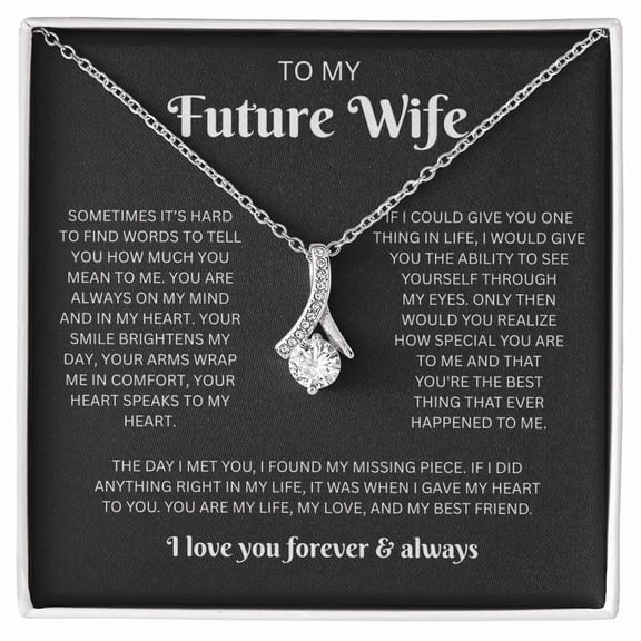 To My Future Wife (Sometimes It's Hard To Find Words) Alluring Beauty Necklace Standard Box