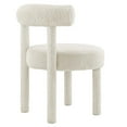 thumbnail image 4 of Side Dining Chair, Ivory White, Fabric, Kitchen Cafe Bistro Hospitality Restaurant, Modern Contemporary HB34832, 4 of 9