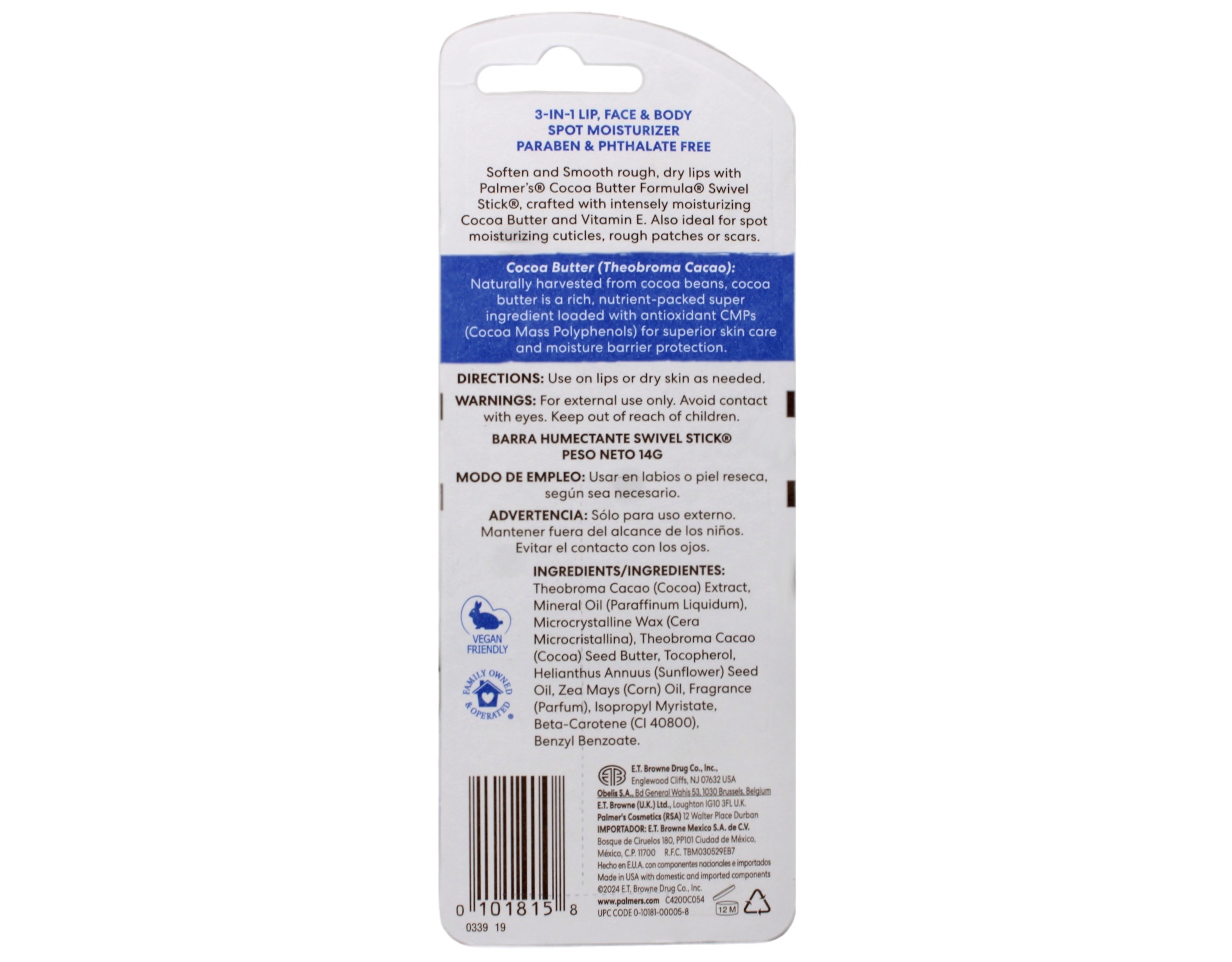 Palmer's Cocoa Butter Formula Swivel Stick 0.50 oz (Pack of 12)
