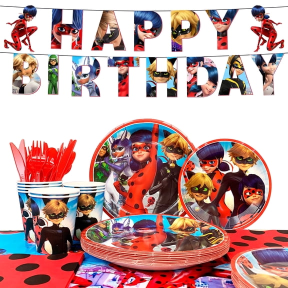 114Pcs Girl Birthday Party Decoration Tableware Set- Girl Party Decorations Banner Plates Cups Tablecloth etc Girl Party Decorations for Kids,Serves 16
