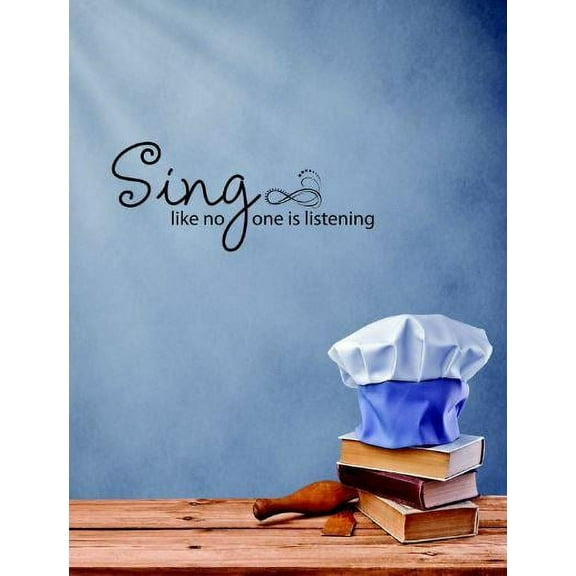 Vinyl Wall Quote Decals for Home - Sing Like No One Is Listening Stylish Wall Sticker for Easy Home Decoration - Size: 10 In x 20 In
