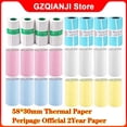 thumbnail image 2 of 58mm Mini Photo Printer Paper Rolls Thermal Paper 57x30MM White Color Gift DIY Sticker Label Receipt Bill for Peripage A6 A8 P1 2 Year Paper 6Rolls, 2 of 6