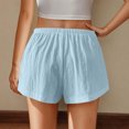 thumbnail image 5 of zbxnLI Women's Lounge Shorts Cotton Linen Drawstring Elastic Waist Wide Leg Casual Summer Beach Shorts, 5 of 7
