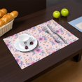 thumbnail image 2 of Placemat, Pioneer Flower Floral Print Pattern Place Mats Table Mat Set Of 2, PVC Washable Placemats for Party Kitchen Dining Decoration, 18x12 Inch, Fade Resistant, 2 of 6