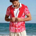 thumbnail image 6 of FRSASU Funny World Tuxedo Button Down Shirts for Men Valentine's Day Graphic Short Sleeve Party Tux Tee Casual Top Pink, 6 of 9