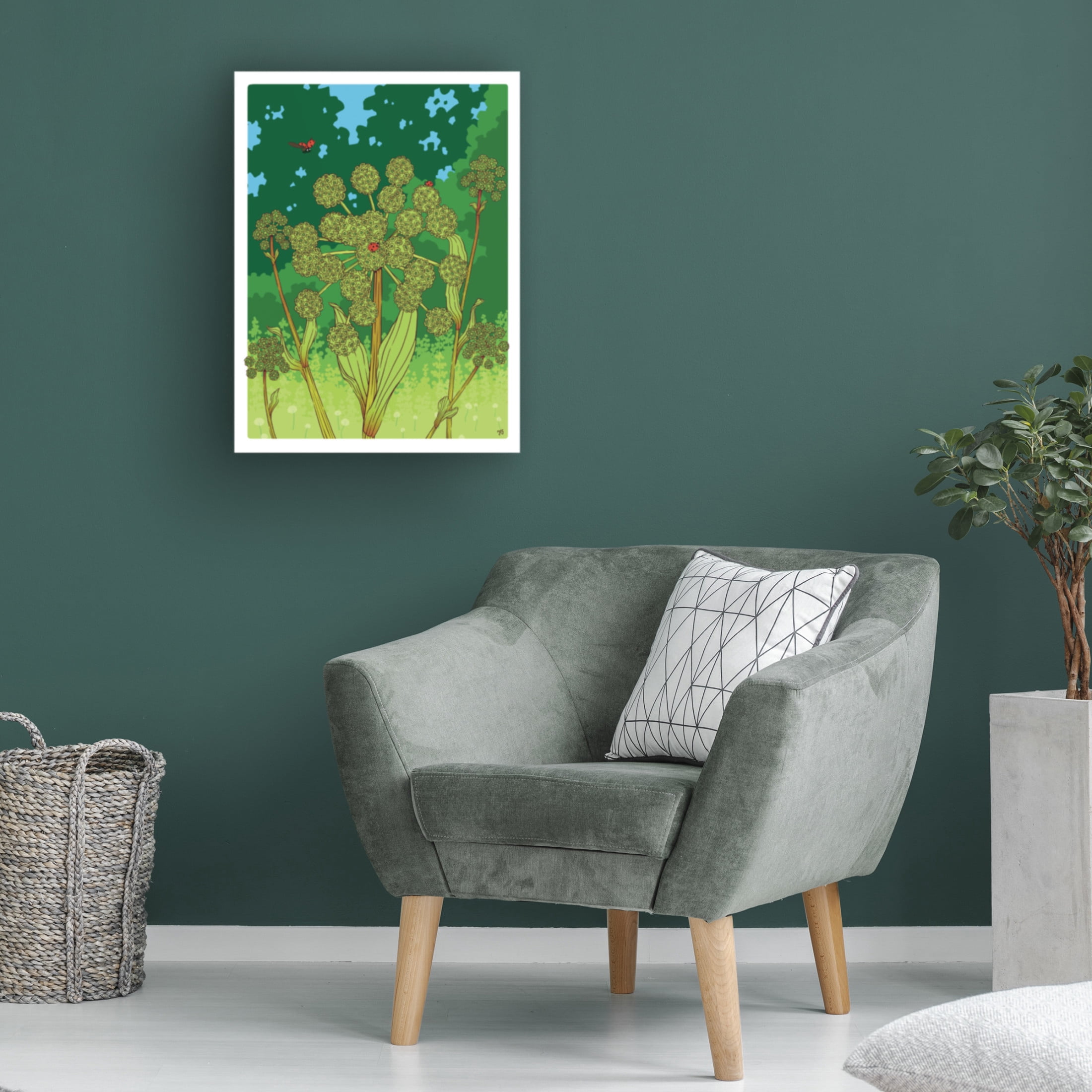 Canvas Wall Art - Rachel Feirman 'Angelica and Ladybug' Wall Art for Living Room, Bedroom, or Office Décor by Trademark Fine Art - 18 x 24 Inches