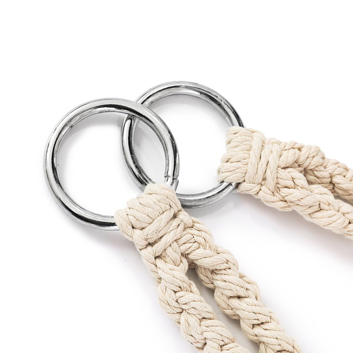 Garpans Hammock Chair Macrame Swing Chair Handmade Knitted Hanging Cotton Rope Chair for Indoor/Outdoor Home Patio Deck Yard Garden Reading Leisure Beige