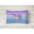thumbnail image 2 of Carolines Treasures BB7433PW1216 Blue Unicorn Watercolor Canvas Fabric Decorative Pillow, 2 of 3